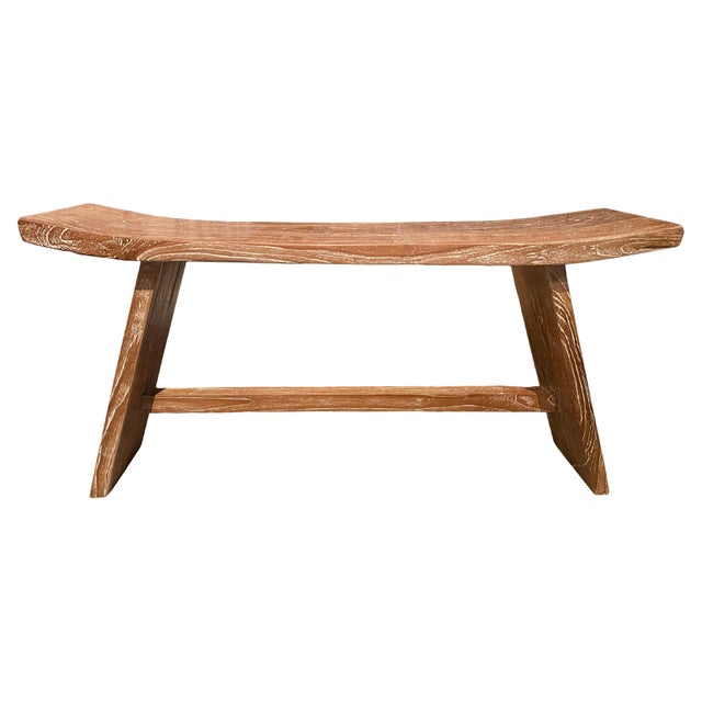 Andrianna Shamaris Minimalist Teak Wood Bench For Sale - Image 15 of 18