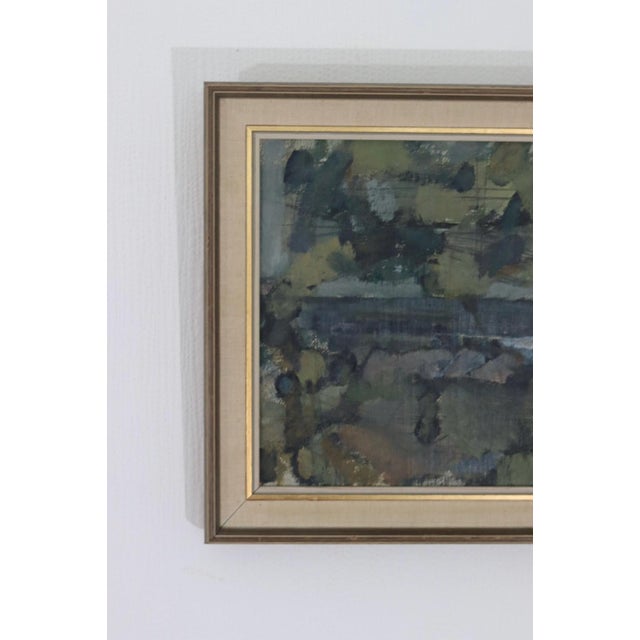 Mid-Century Modern Alvar Jansson, Obscured by Trees, 1950s, Oil on Canvas, Framed For Sale - Image 3 of 15