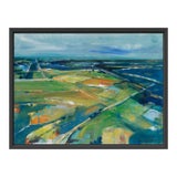 “Destination” Giclee Print on Stretched Canvas. Framed in a Black Wood Frame. For Sale