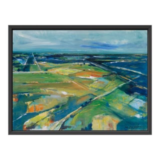 “Destination” Giclee Print on Stretched Canvas. Framed in a Black Wood Frame. For Sale