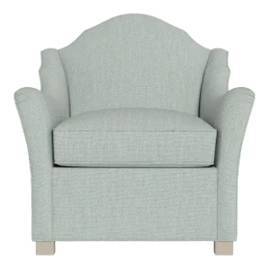 Bunny Williams Home Pierre Chair in Seafoam Performance Fabric with Alpine White Feet