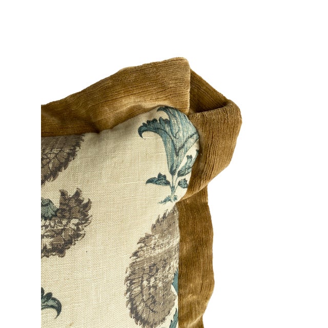 2020s A Pair of Pillows Made With Michael S. Smith's "Indian Flower" Patterned Linen For Sale - Image 5 of 6
