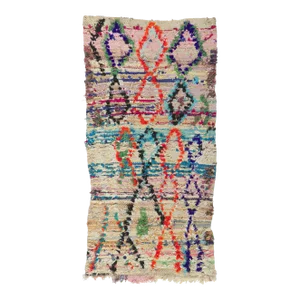 Late 20th Century Vintage Moroccan Boucherouite Rag Rug, 03'00 X 05'11