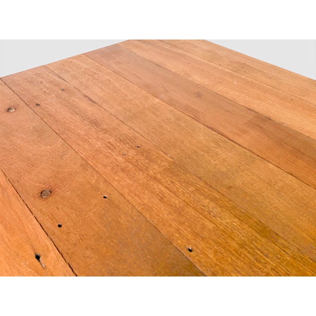 Wood Large Industrial Dining Table Wood and Chrome Base, 1990s For Sale - Image 7 of 9