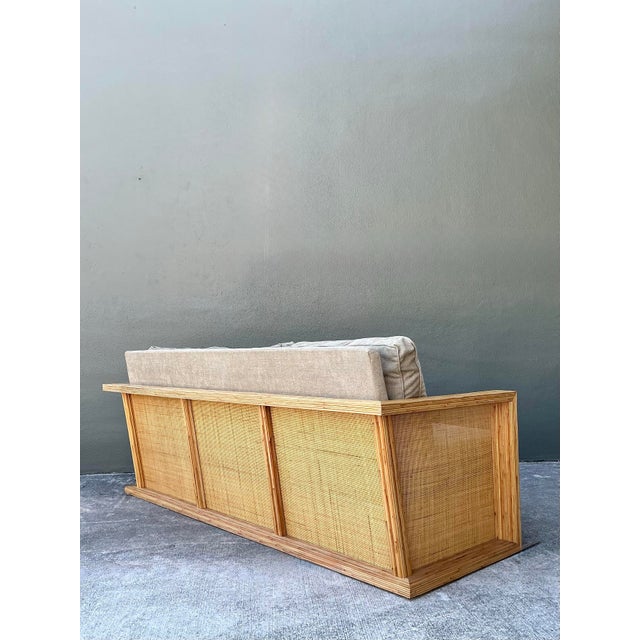 Vintage Lane Pencil Reed and Cane Sofa For Sale - Image 9 of 12