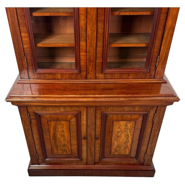 Antique English Mahogany Bookcase, 1800s For Sale - Image 3 of 12