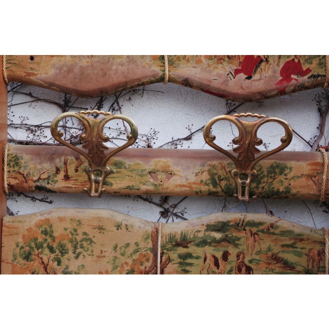 Beech & Velvet Corner Coat Rack, 1950s For Sale - Image 10 of 18