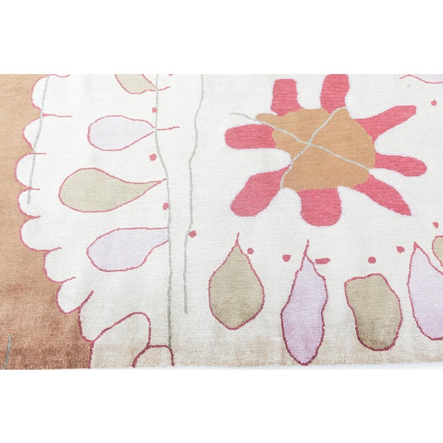 Early 21st Century Contemporary Dhalia Handmade Silk Rug by Doris Leslie Blau For Sale - Image 5 of 7