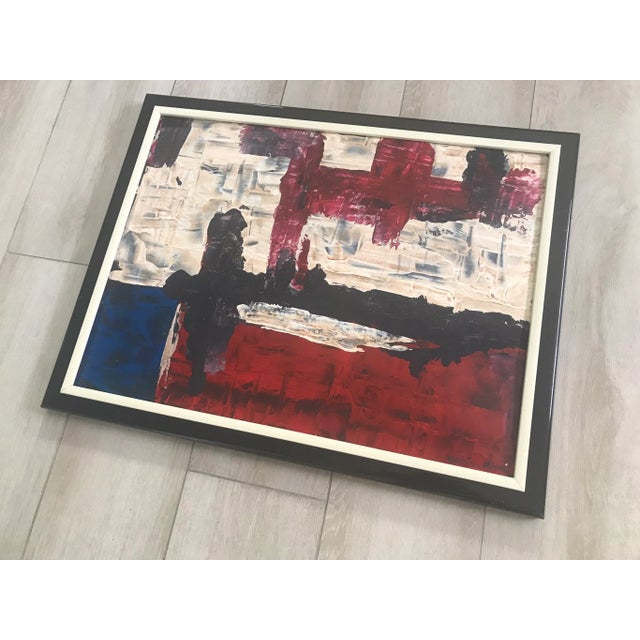 REDUCED TO SELL. This is a rare Original Oil on board abstract painting attributed to celebrated French-Canadian artist...