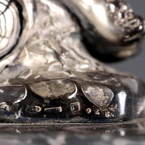 Silver Rampant Lion in Silver Sheet Manufacture Ottaviani For Sale - Image 8 of 11