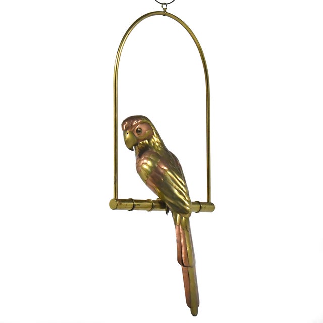 Contemporary Sergio Bustamante Brass & Copper Parrot For Sale - Image 3 of 9