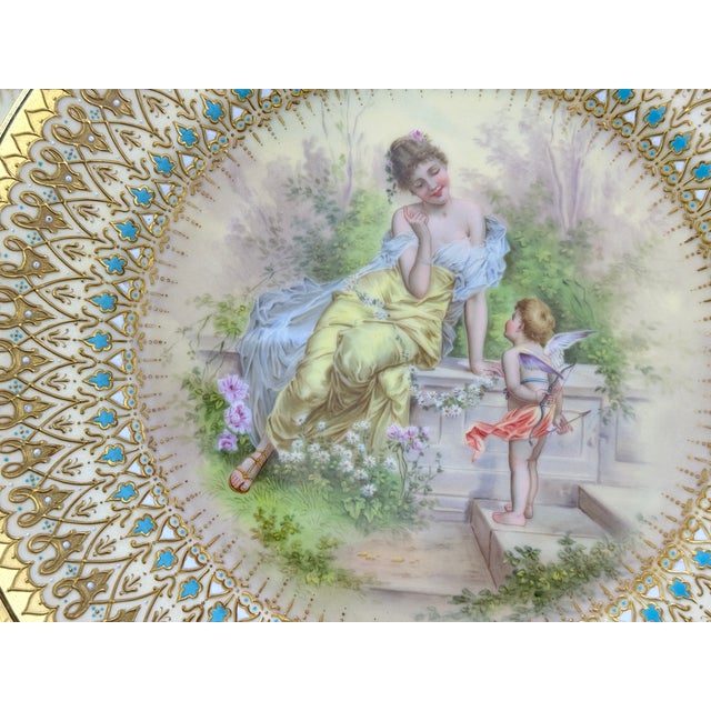 19th Century Pair, Antique Royal Vienna "Labors of Cupid" Porcelain 9.5" Plates For Sale - Image 5 of 7
