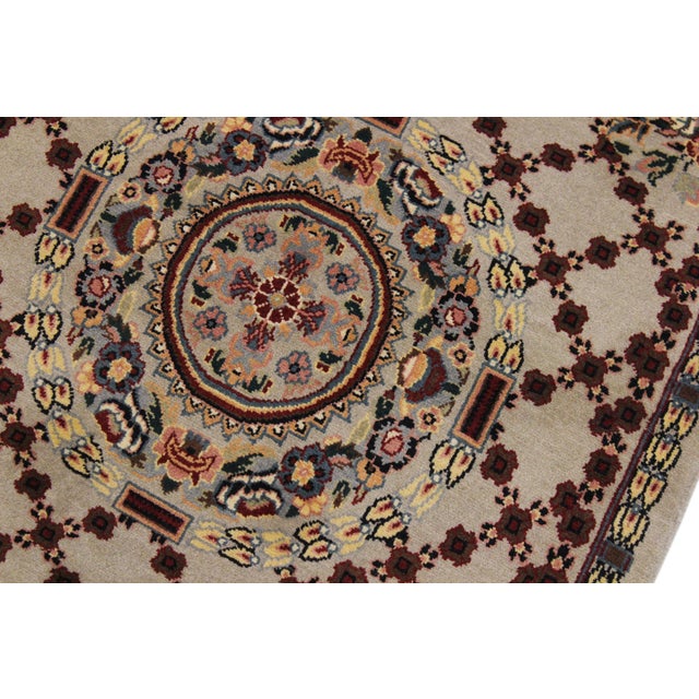 Shabby Chic Pak-Persian Taupe/Yellow Wool Rug - 2'1'' X 3'2'' For Sale - Image 4 of 9
