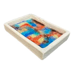 Bitossi Italy for Raymor Ceramic and Glass Mosaic Ashtray, Catchall Mid Century