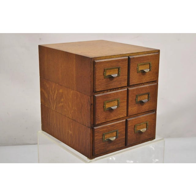 Antique Weis Mission Arts & Crafts Oak Stacking Letter File Cabinet - 3 Stack For Sale - Image 11 of 12