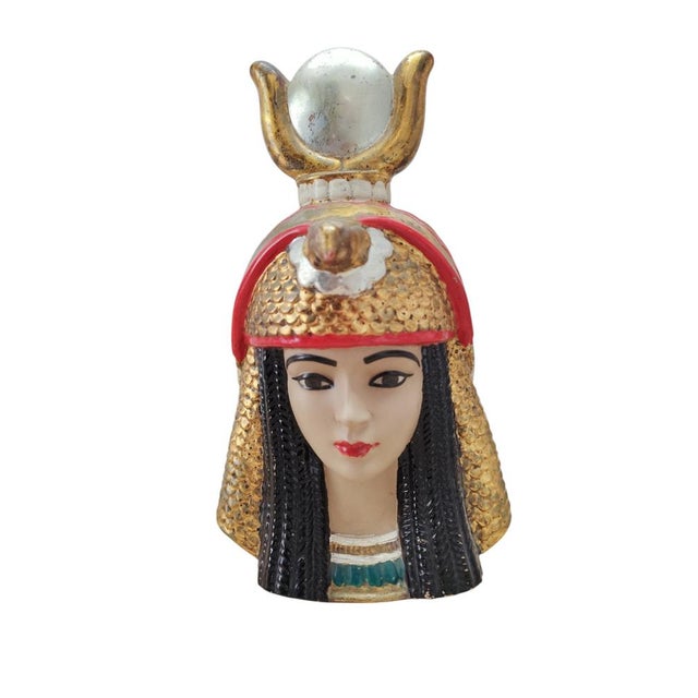Bust of Cleopatra in Gold, 1950s For Sale - Image 4 of 11