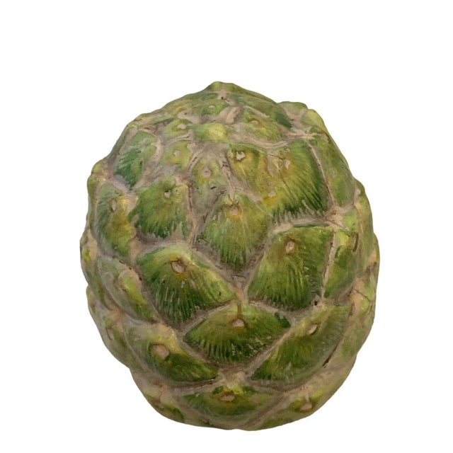 Vintage Green Artichoke Ceramic Sculpture For Sale - Image 4 of 8