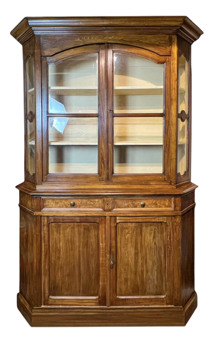 Dutch Elm Display Cupboard, 19th Century