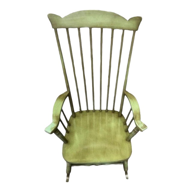 Mid 20th Century Vintage Tell City Windsor Rocking Chair Painted