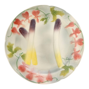 French K & G St. Clement Majolica Asparagus Plate