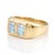 Exude an ethereal yet modern aesthetic with this chunky, polished band featuring two side-by-side step-cut gemstones...