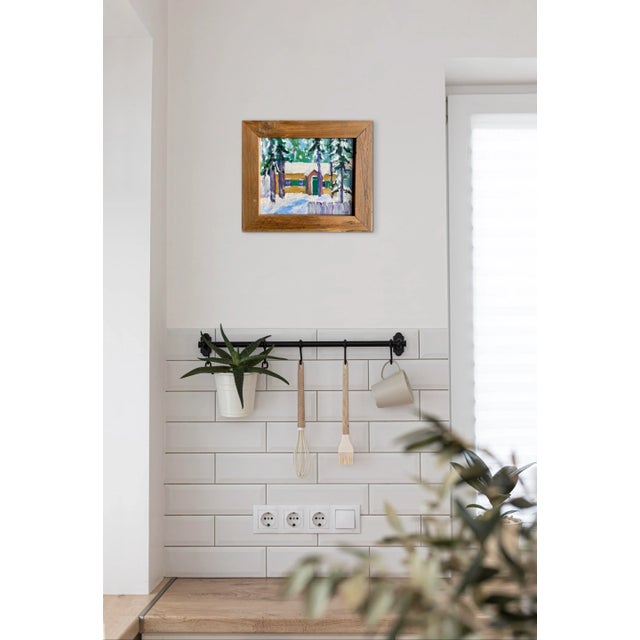 Tahoe Cabin Snowscape, Contemporary Original Oil Painting For Sale - Image 10 of 14