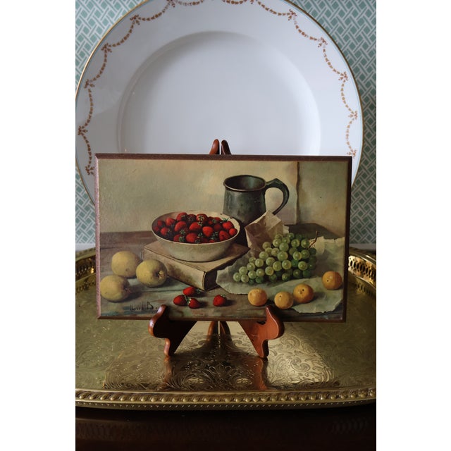French Country Set of 6 Mid-Century Henk Bos Dutch Still-Life Art Plaques For Sale - Image 3 of 18