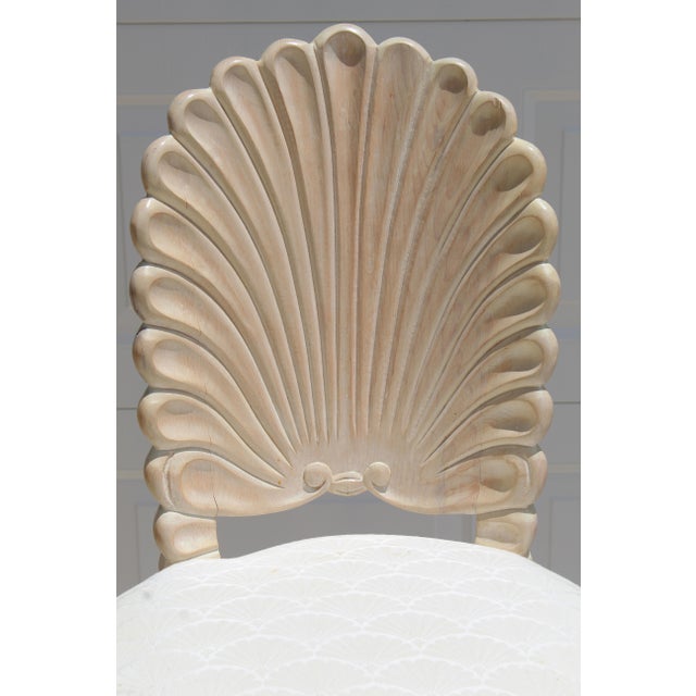 1980s Vintage Italian Hollywood Regency Grotto Shell-Back Swivel Bar Stools - Set of 3 For Sale - Image 9 of 18