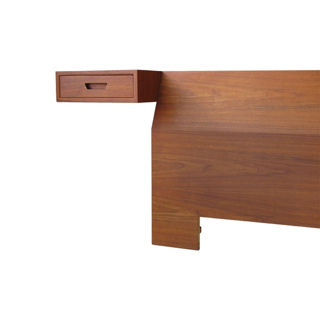 King headboard is expertly crafted from American Walnut with clean geometric lines and integrated nightstands with drawer...