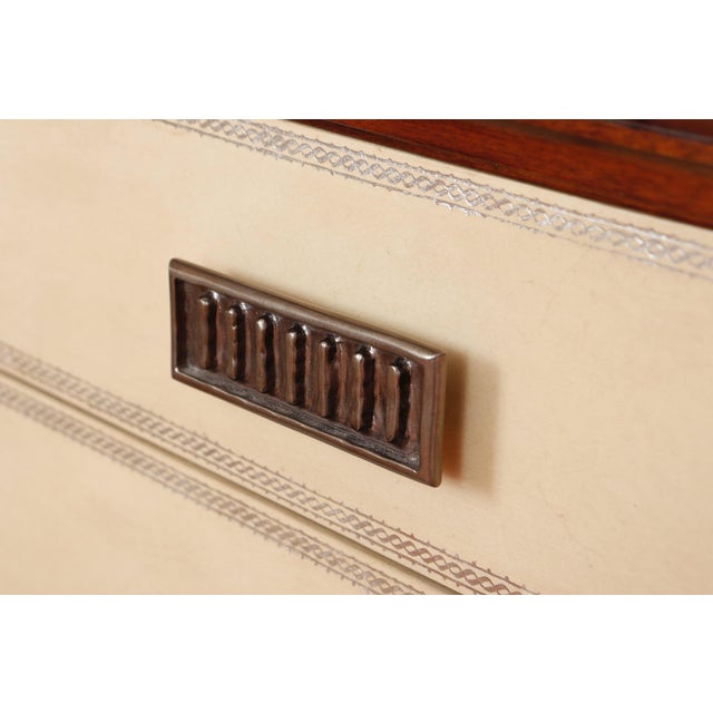 Early 21st Century Henredon Leather Wrapped Chest of Drawers For Sale - Image 5 of 6