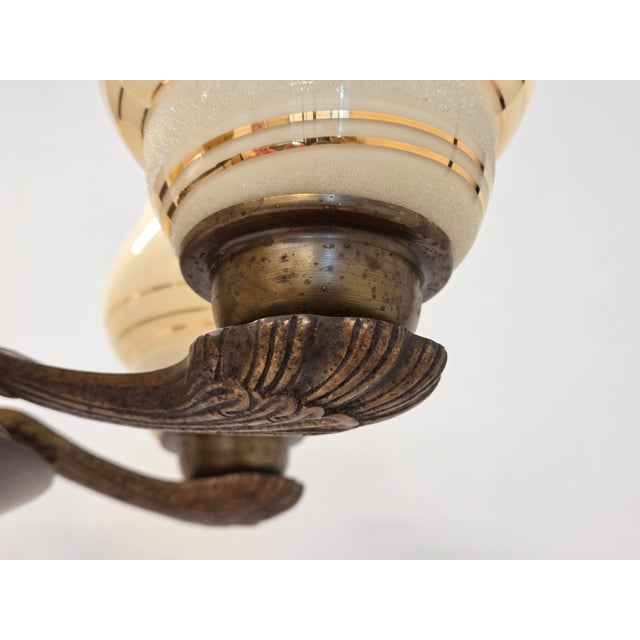 Brown Glass Ceiling Lamp Model 1376 by Paavo Tynell for Oy Taito Ab, 1930s For Sale - Image 8 of 18
