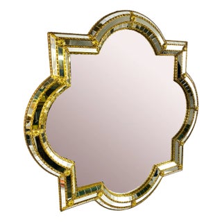 Hollywood Regency Style Wall Mounted Makeup Mirror, Italy, 1970s For Sale