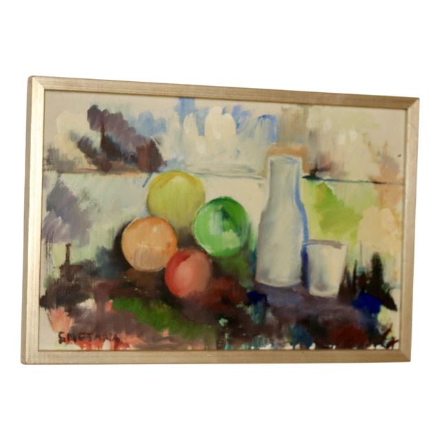 Smetana, Still Life, 1950s, Oil on Canvas, Framed For Sale