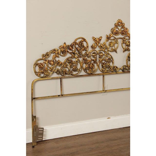 Brass Rococo Style King Size Scrolling Brass Headboard For Sale - Image 8 of 12