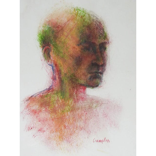 Abstract Early 21st Century Impressionist Watercolor Portrait Painting of Man For Sale - Image 3 of 3
