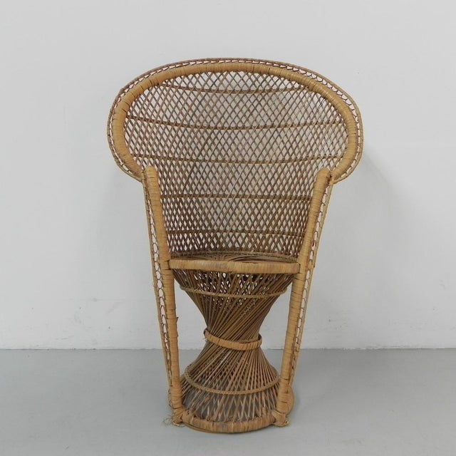 Small Vintage Rattan & Bamboo Emmanuelle Chair, 1970s For Sale - Image 11 of 18