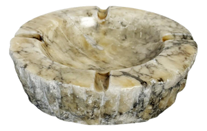Vintage French White Marble Ashtray, 1970