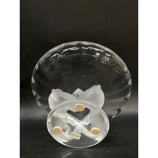 Art Deco Vintage Lalique Nogent Compote “Footed Sparrows” Bowl For Sale - Image 3 of 3