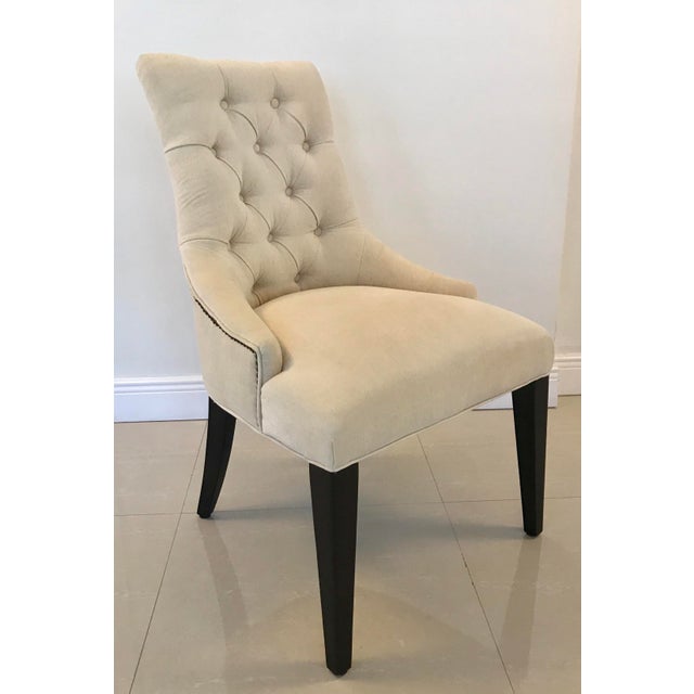 Restoration Hardware Martine Tufted Dining Chairs a Pair Chairish