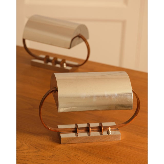 Vintage Metal Table Lamps, Italy, 1920s, Set of 2 For Sale - Image 6 of 11