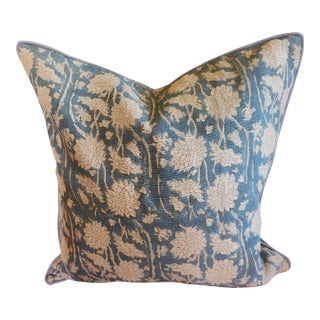 Hand Block Print Linen Pillow For Sale