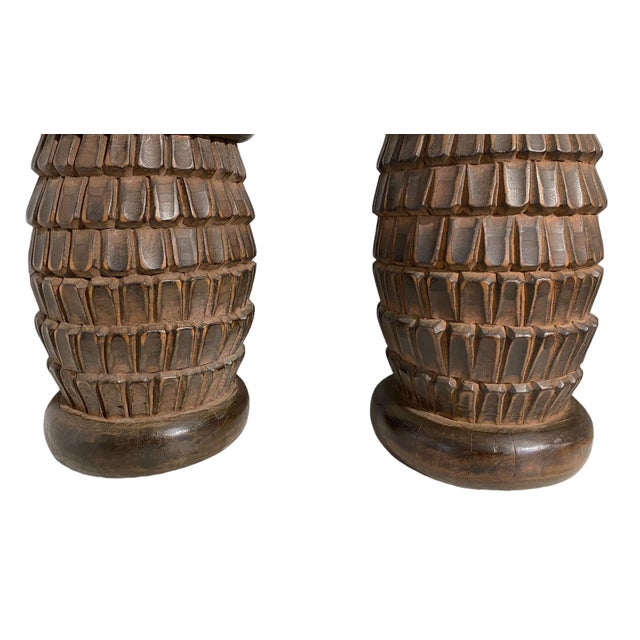 Brown Vintage Set of Two Tribal Bamileke Stools/Tables Cameroon 15.5" H For Sale - Image 8 of 8