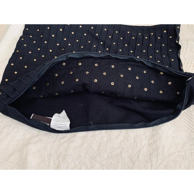 Michael Kors Throw Pillow Cover Black With Golden - Bronze Metallic Embellishment For Sale In Miami - Image 6 of 10