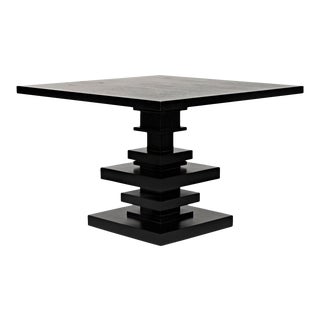 NOIR Corum Square Table, Hand Rubbed Black For Sale