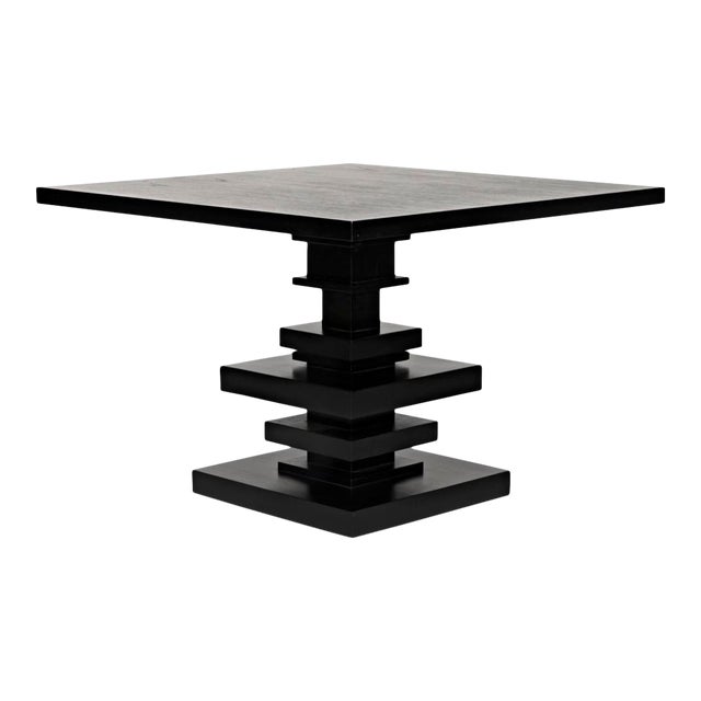 NOIR Corum Square Table, Hand Rubbed Black For Sale