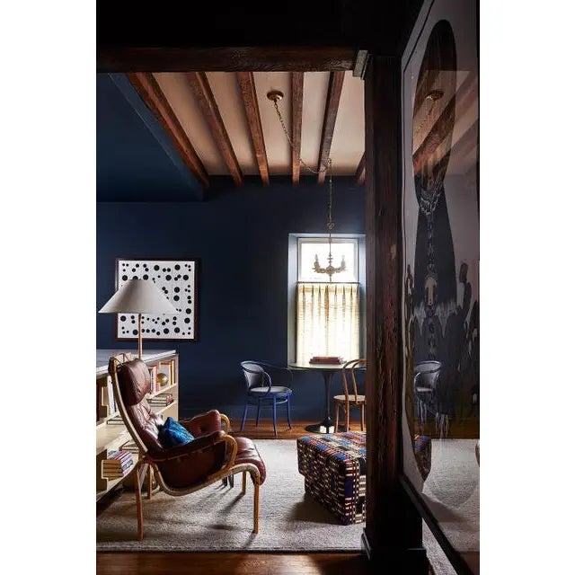 Gesso on handmade paper, double layer walnut frame in museum non-glare glass. 43"x.75"x43" 2022