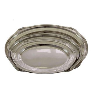1970’s Vintage/New Silverplate Oval Platters With Jubilee, Patented Applied Border - Set of 3 For Sale