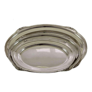1970’s Vintage/New Silverplate Oval Platters With Jubilee, Patented Applied Border - Set of 3