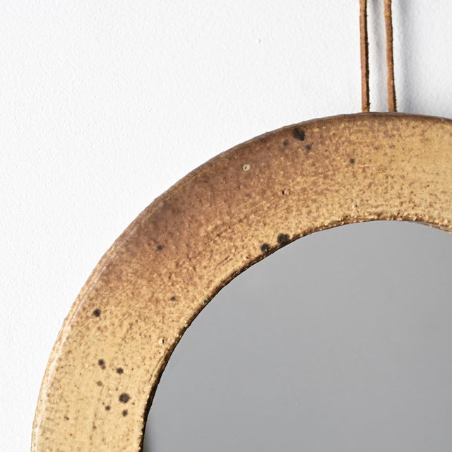 Ceramic Glazed Stoneware Mirror, France, 1970s For Sale - Image 7 of 8