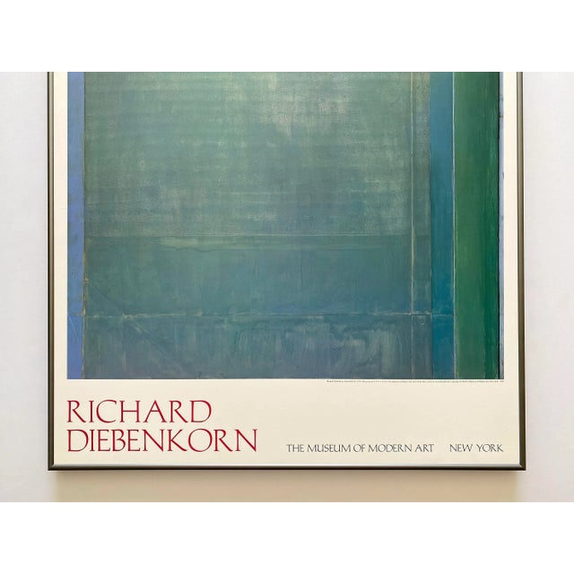 Mid-Century Modern Richard Diebenkorn Vintage 1989 Abstract Expressionist Lithograph Print Framed Large Museum Poster " Ocean Park 115 " 1979 For Sale - Image 3 of 11